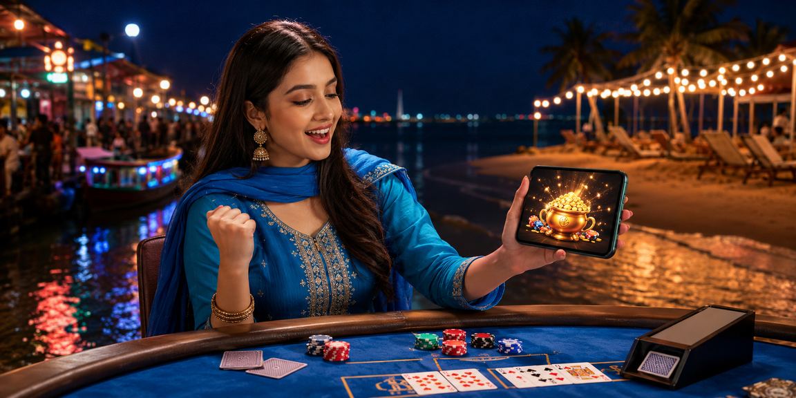 Baccarat game in Cox's Bazar — player in shalwar kameez